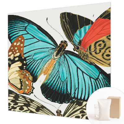Wallpaper mural with a colorful butterfly design