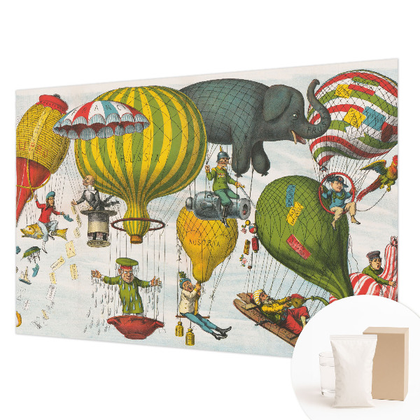 Photo wall mural with a balloon journey design