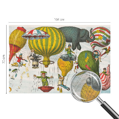 Photo wall mural with a balloon journey design