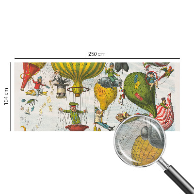 Photo wall mural with a balloon journey design