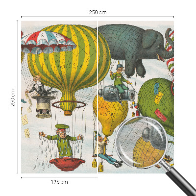 Photo wall mural with a balloon journey design