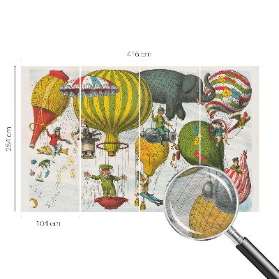 Photo wall mural with a balloon journey design
