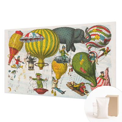 Photo wall mural with a balloon journey design