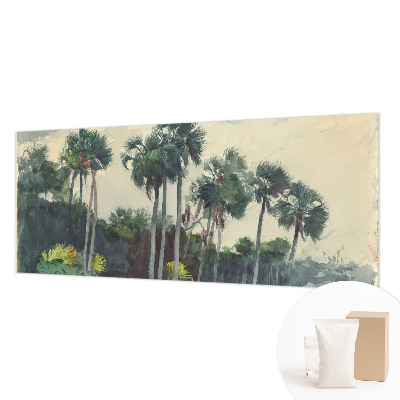 Wall mural for bedroom with an exotic palm tree motif