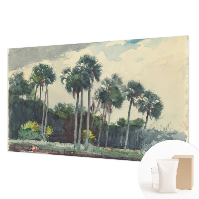 Wall mural for bedroom with an exotic palm tree motif