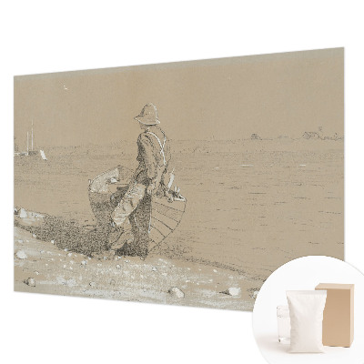 Wall mural for living room with a nostalgic scene
