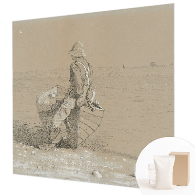 Wall mural for living room with a nostalgic scene