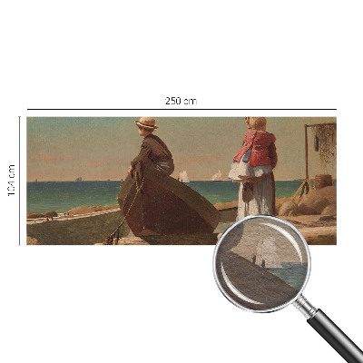 Decorative wall mural for living room featuring a seaside scene