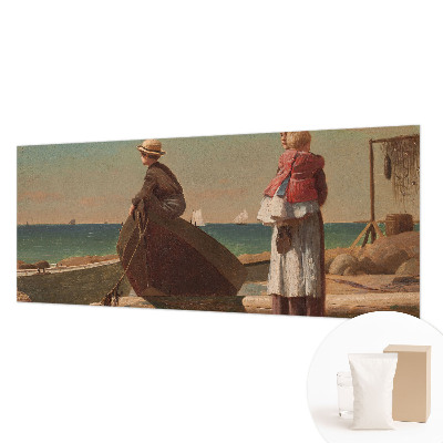 Decorative wall mural for living room featuring a seaside scene