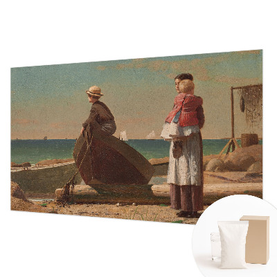 Decorative wall mural for living room featuring a seaside scene