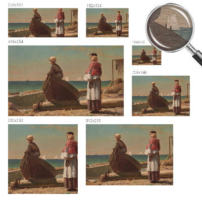 Decorative wall mural for living room featuring a seaside scene