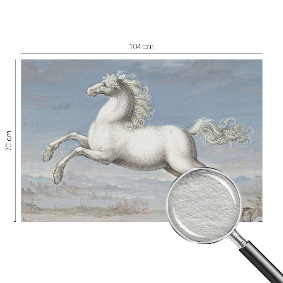 Wallpaper mural for living room featuring jumping horses