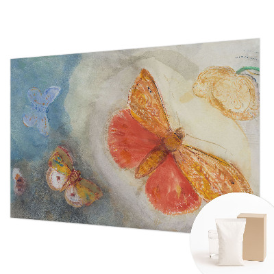 Large wall mural wallpaper with a colorful butterfly motif