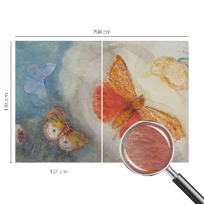Large wall mural wallpaper with a colorful butterfly motif