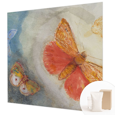 Large wall mural wallpaper with a colorful butterfly motif