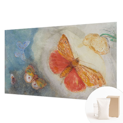 Large wall mural wallpaper with a colorful butterfly motif