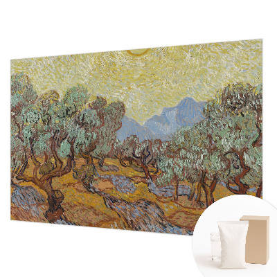 Custom size wall mural with an olive tree motif