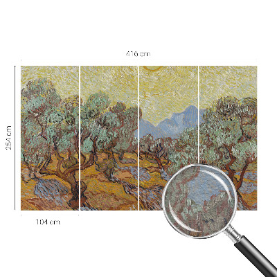 Custom size wall mural Olive trees