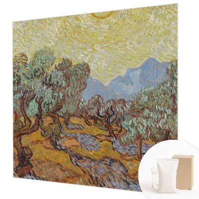 Custom size wall mural with an olive tree motif