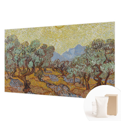 Custom size wall mural with an olive tree motif
