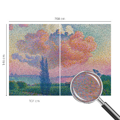 Modern wall mural featuring a colorful landscape