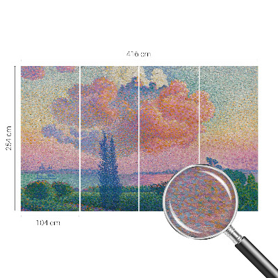 Modern wall mural featuring a colorful landscape