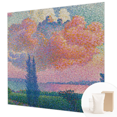 Modern wall mural featuring a colorful landscape