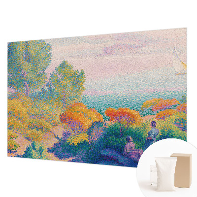 Modern wall mural for bedroom with a seaside landscape design
