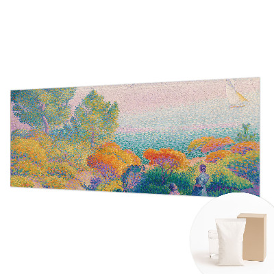 Modern wall mural for bedroom with a seaside landscape design