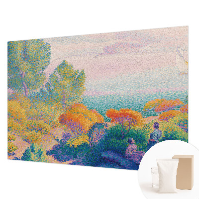 Modern wall mural for bedroom with a seaside landscape design