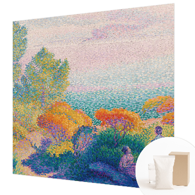 Modern wall mural for bedroom with a seaside landscape design