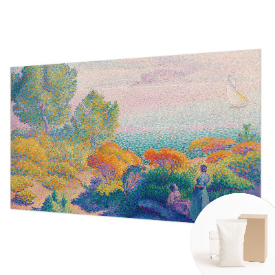 Modern wall mural for bedroom with a seaside landscape design