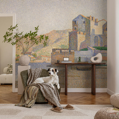 Modern wall mural for living room with the Summer Haven design