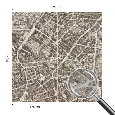 High quality wall mural wallpaper with an urban maze design