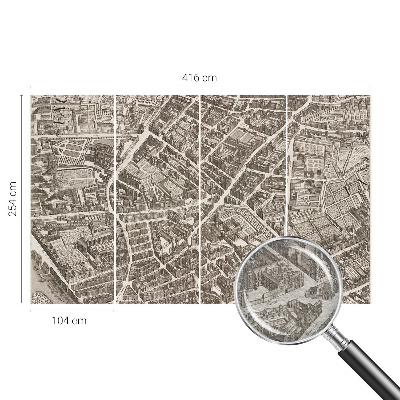 High quality wall mural wallpaper with an urban maze design