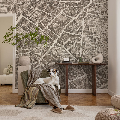 High quality wall mural wallpaper with an urban maze design