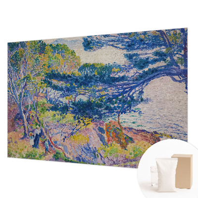 Non-woven wall mural with an impressionist landscape design