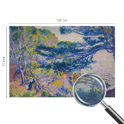 Non-woven wall mural with an impressionist landscape design