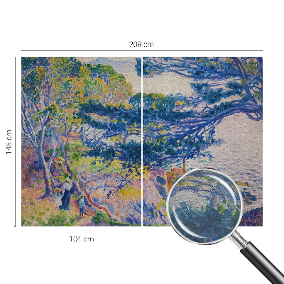 Non-woven wall mural with an impressionist landscape design