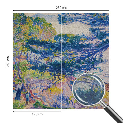 Non-woven wall mural with an impressionist landscape design