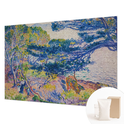 Non-woven wall mural with an impressionist landscape design