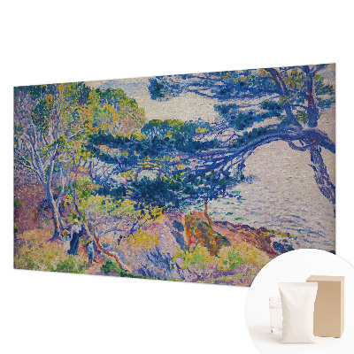 Non-woven wall mural with an impressionist landscape design