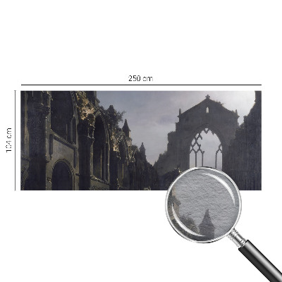 Decorative wall mural for living room with a Gothic ruins motif