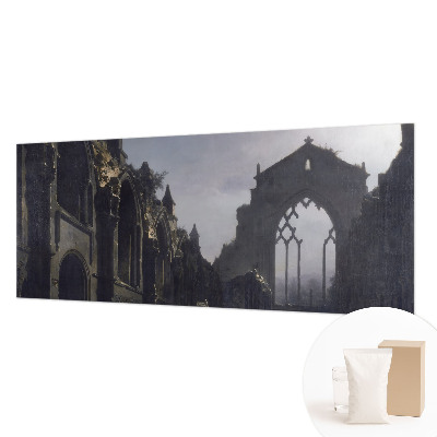 Decorative wall mural for living room with a Gothic ruins motif