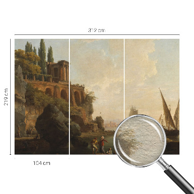 Non-woven photo wallpaper with a sea scenery design
