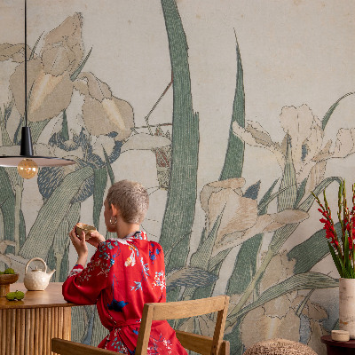 Photo wallpaper with a delicate iris pattern