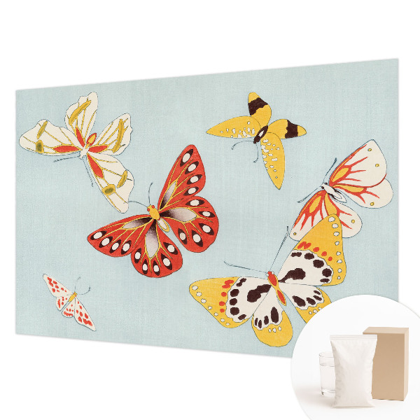 Wallpaper mural for living room with an artistic butterfly motif