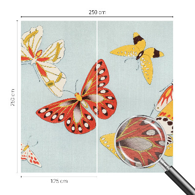 Wallpaper mural for living room with an artistic butterfly motif