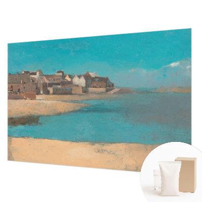 Photo wall mural featuring a quiet village scene