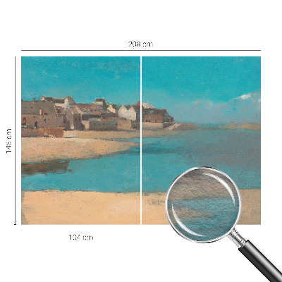 Photo wall mural featuring a quiet village scene